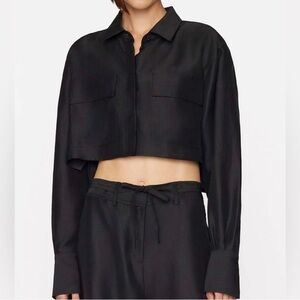 Frame Denim Cropped Safari Shirt